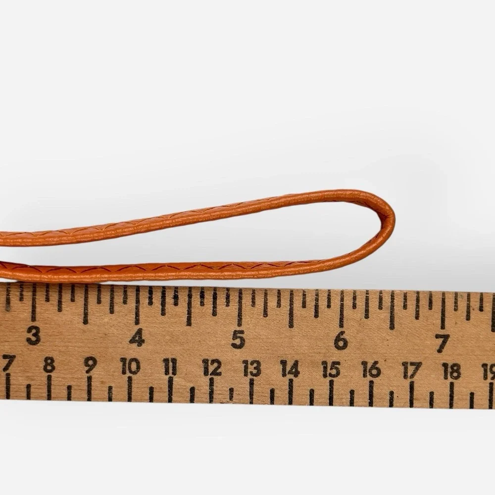 Women's Vegan Leather Wristlet Orange Zip Wallet Cellphone Holder‎ Clutch Bag